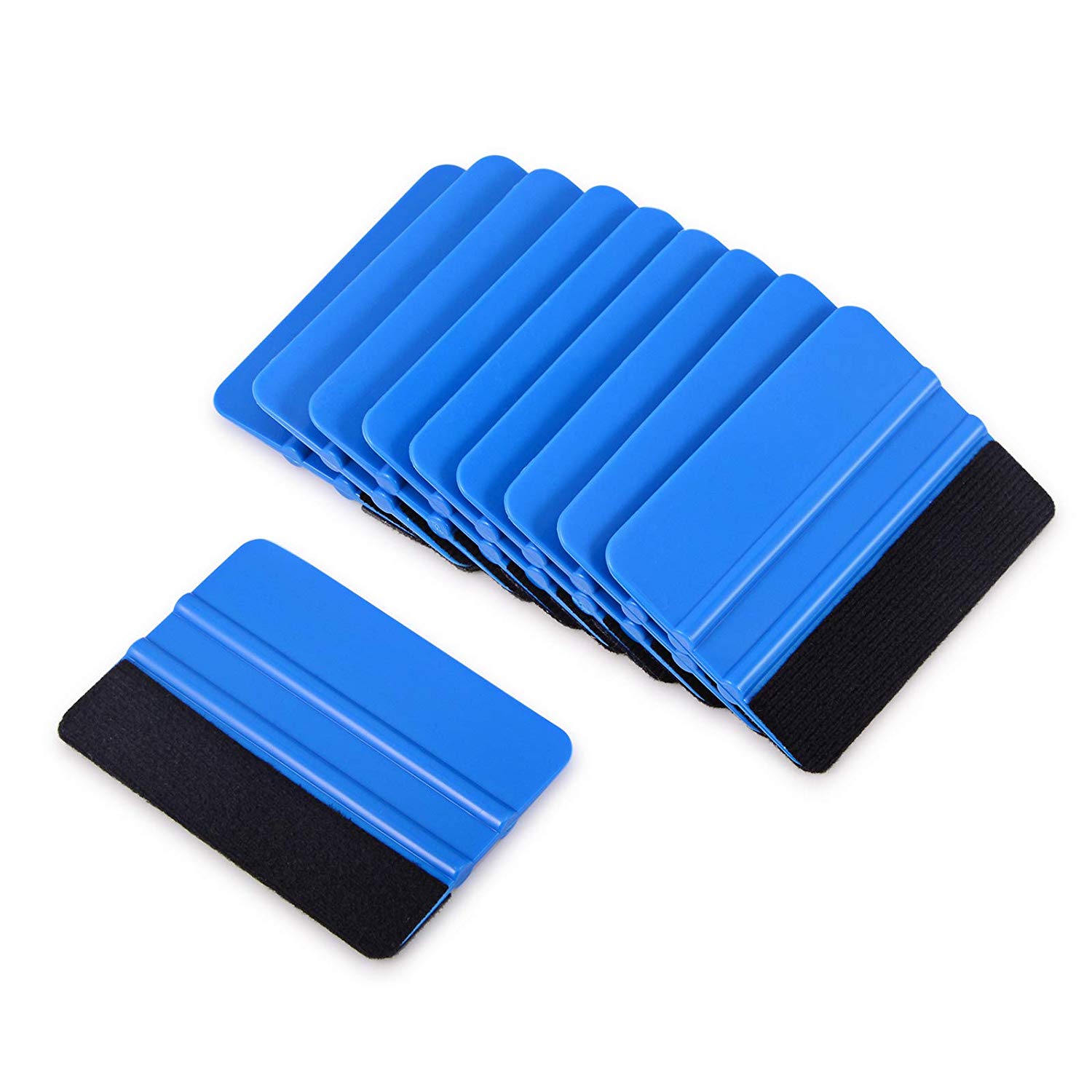 Ehdis 20/50/100Pcs Vilt Doek Voor 10Cm Zuigmond Carbon Fiber Vinyl Auto Wrap Geen scratch Schraper Window Tint Wikkelen Gereedschappen: 10pcs blue