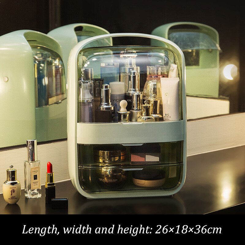 Mode Acryl Cosmetische Box Transparante Make-Up Sieraden Lade Home Storage Boxs Multifunctionele Reizen Cosmetische Organizer: A-M-Green