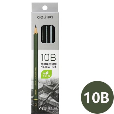 Deli 2h-8b Set Tekening Schetsen Potlood Zacht Veilig Niet Giftig Standaard Potloden Professionele Kantoor School Potlood: 10B