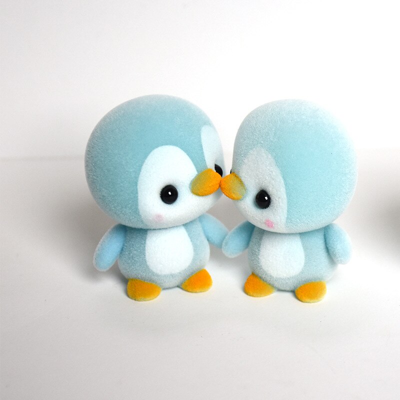 5.5cm mini poupées décoratives en pvc floquées, kawaii, pingouin, jouets pour filles, exquises poupées floquées, jouet de noël