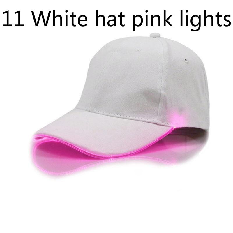 Gorra de béisbol de fibra óptica con luz LED, sombrero de béisbol con luz LED brillante, estilo Hip-Hop, ajustable: 11