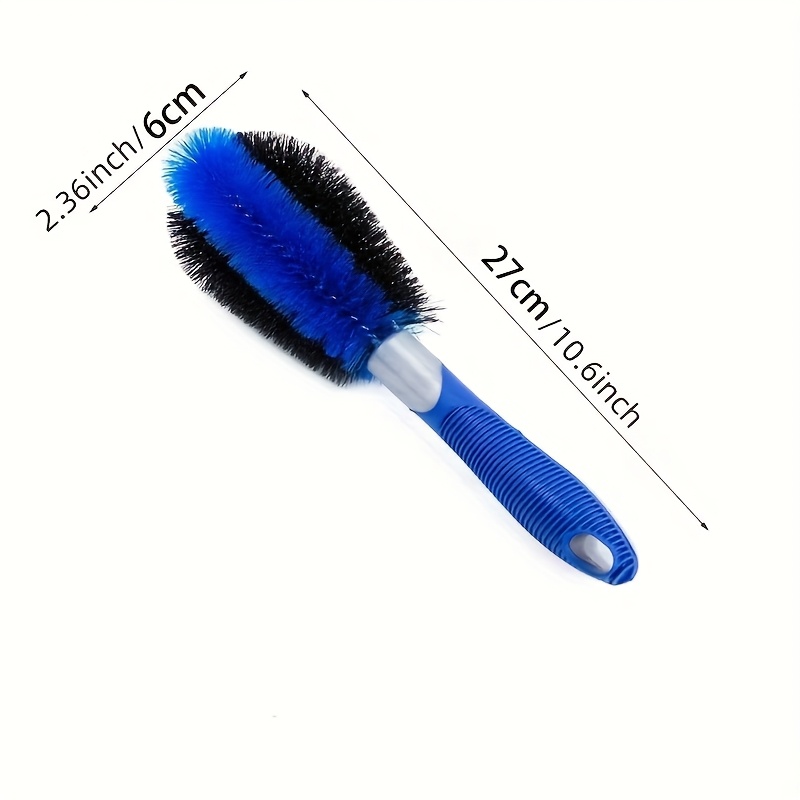 1 stuks wielreinigingsborstel met gebogen handvat, zachte haren en versterkte kern - multi-oppervlakte scrubber voor autovelgen/banden/buitenkant