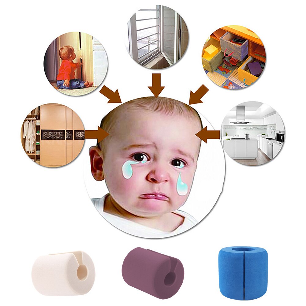 Foam Door Stoppers Holder Wall Protector Door Bumper EVA C Shape Cabinet Locks Protect Safety Baby Finger Pinch Guard For Kids