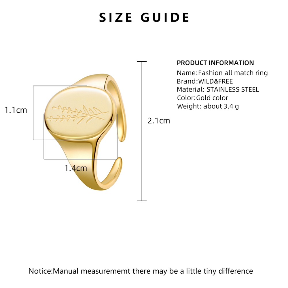 WILD & FREE Punk acero inoxidable anillo grande encanto femenino joyas estéticas retro