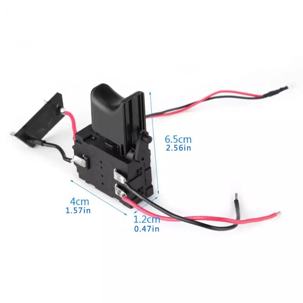 DC 12V 16A Electric Drill Control Switch Cordless Trigger Switch With Small Light For Power Tools Accessories Black