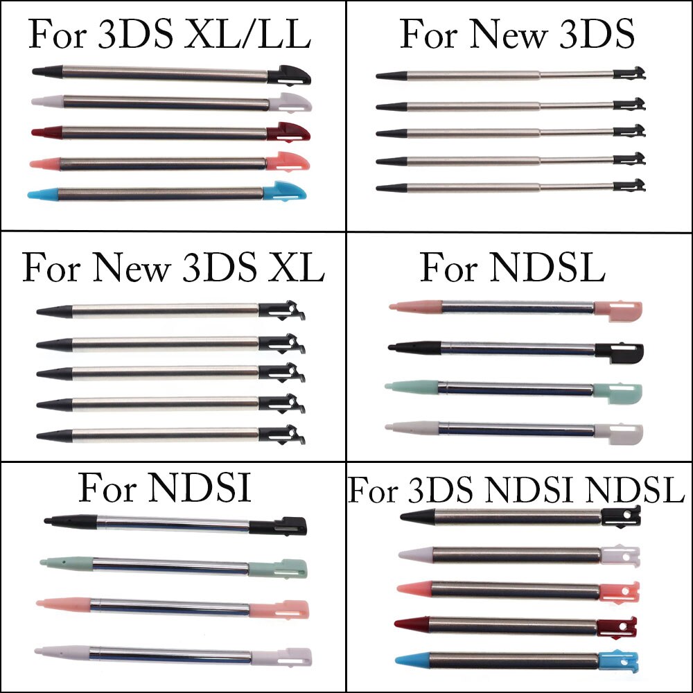 TingDong Retractable Metal Touch Screen Stylus Pen Set For Nintend For 3DS XL 3DS For Nintend NDSi NDSL Gaming Accessory