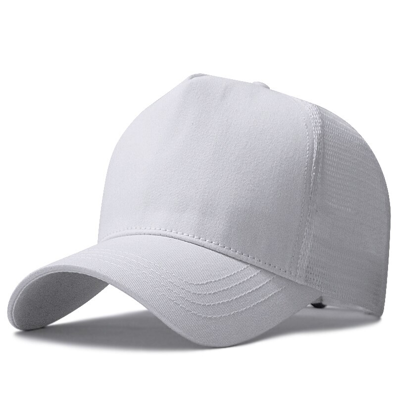 Stort hode mann stor størrelse mesh baseballhatter mannlig utendørs pluss størrelse sport caps far oversize lastebil cap 56-61cm 62-68cm: Hvit / 55-61cm