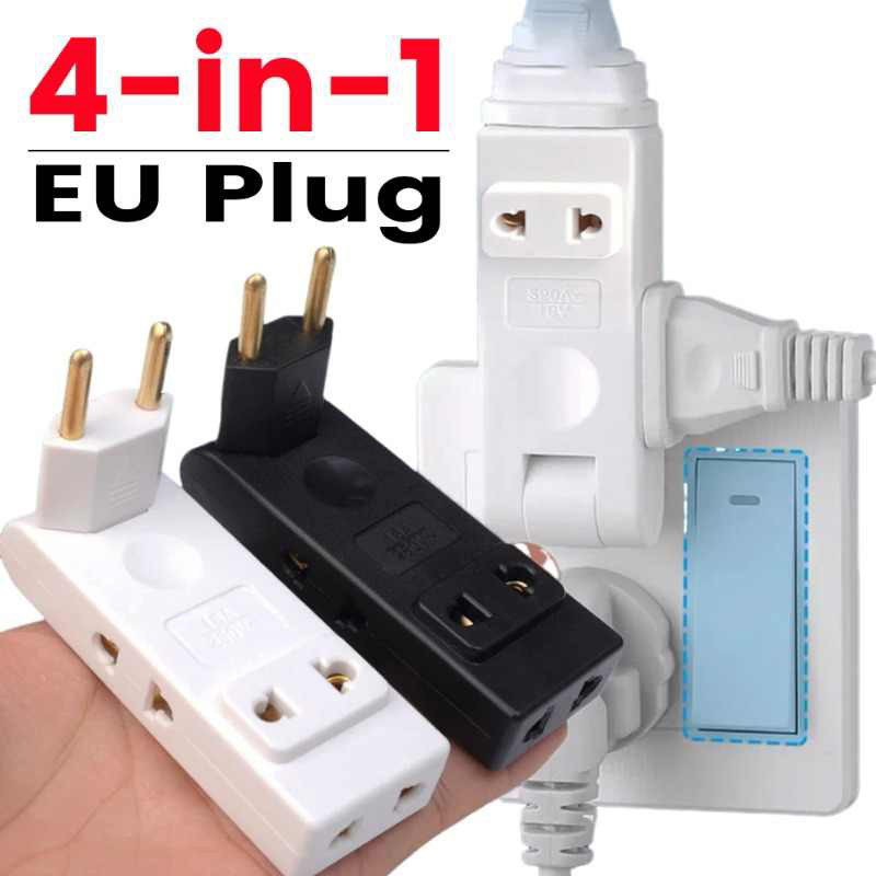 4-in-1 EU-Stecker-Verlängerungssteckdose, faltbar, Frankreich, Deutschland, Spanien, Steckerkonverter, AC-Steckdose, US-zu-EU-Stecker-Adapter, Steckdosen