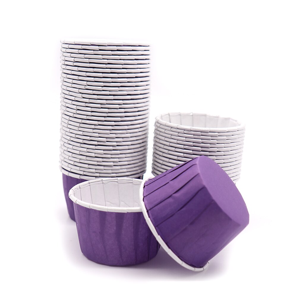 50Pcs Muffin Cake Cupcake Gevallen Kleur Dot Oilproof Cupcake Liner Bakken Cup Lade Case Wedding Party Caissettes Wrapper Papier: N