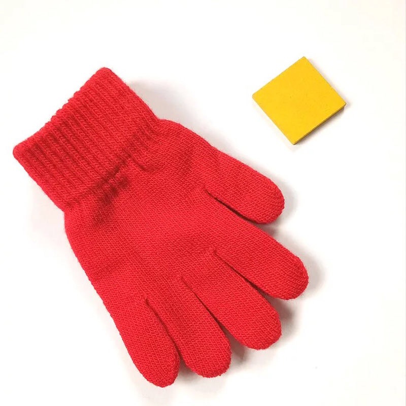 Børns varme handsker om efteråret og vinteren, med elastisk varm effekt, velegnet til børn i alderen 3-10 år, drenge og piger kan: Rød st -402