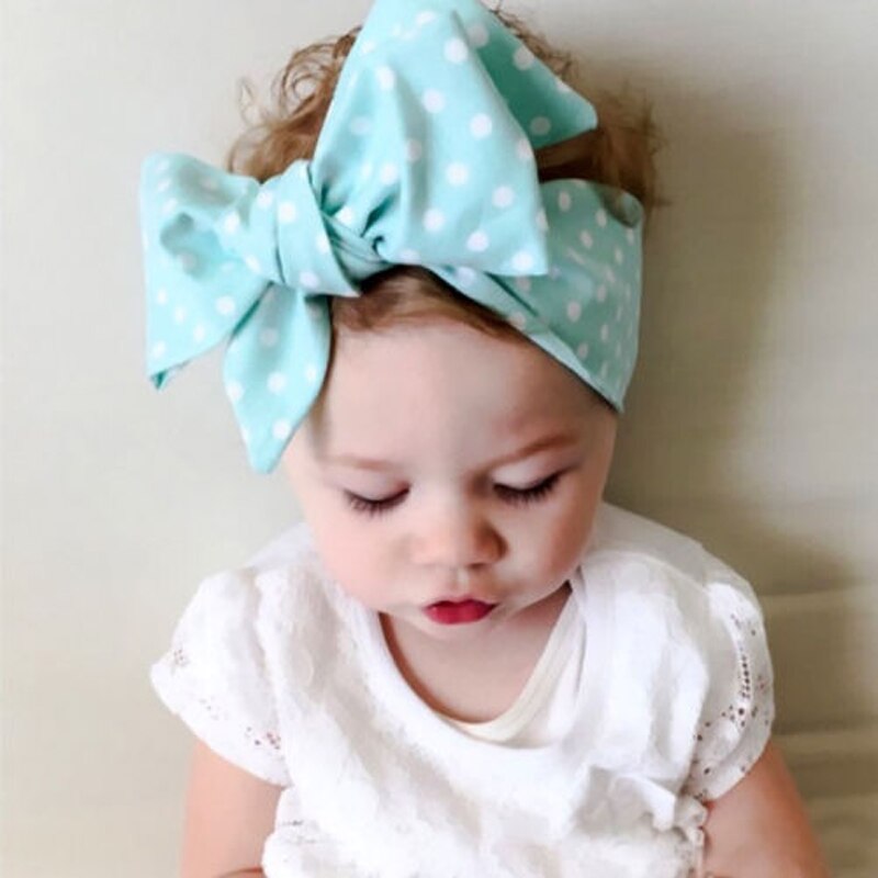 Charm Baby Haar Zubehör Bowknot Dot Drucken Bunte Baumwolle Hairband Stirnband Headwear 7 Stil