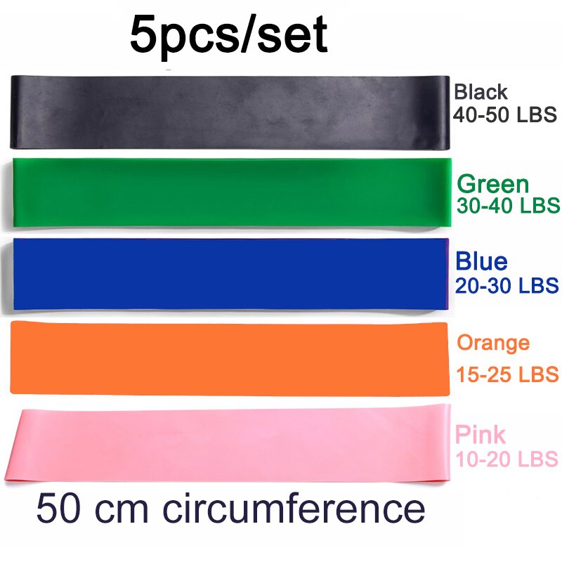 16 stk sæt trækreb elastisk gummirør modstandsbånd styrke crossfit træning yoga træning hjemme fitness sport expander: 50cm 5 stk