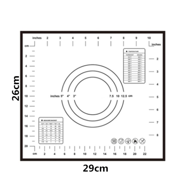 Antiaanbak siliconen bakmat bakplaat glasvezel deegmat koekjes macaron bakmat bakgereedschap gebak ook: 29 x 26 zwart