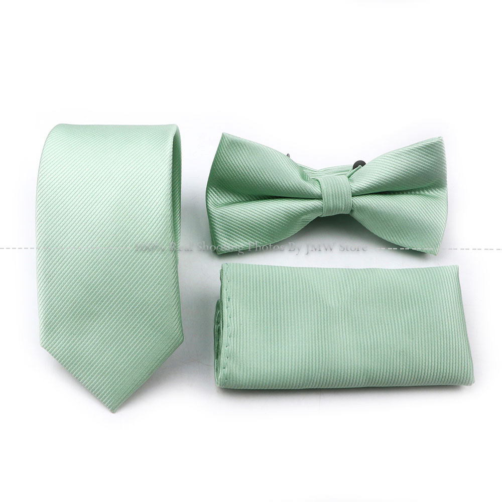 Salbeigrün Krawatte einstellen Polyester Krawatte Fliege Manschettenknopf Brosche Manschettenknöpfe Für Bräutigam Anzug Hochzeit Krawatte Hemd Zubehör