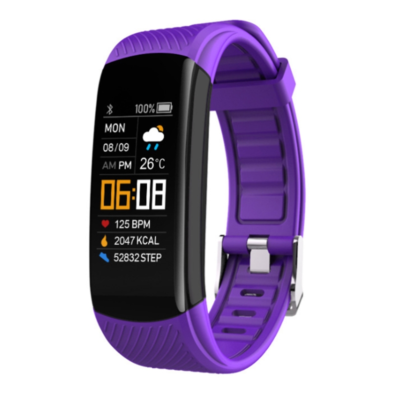 C5 Smart Fitness Watch Heart Rate Monitor Fitness Tracker IP67 Waterproof Pedometer Fitness Watch for Runner Unniversal: Purple