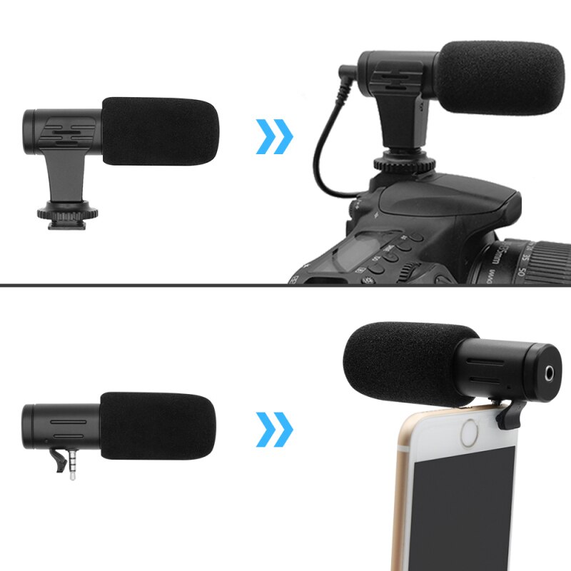 MIC-06 Camera Microphone Convenient Mobile Phone Camera Interview Recording Digital Video Recording Mini Microphone Microphone