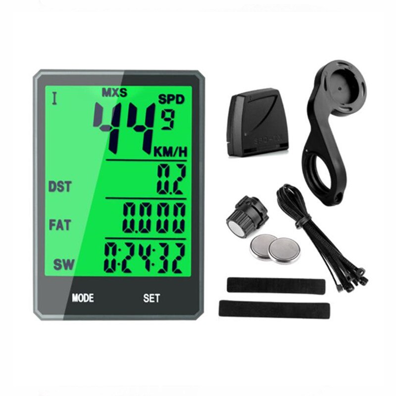 Impermeabile Ciclocomputer Wireless E Cablato 2.8 "MTB DELLA BICI Ciclismo Contachilometri Cronometro Tachimetro Orologio LED Digital Tasso: Wireless