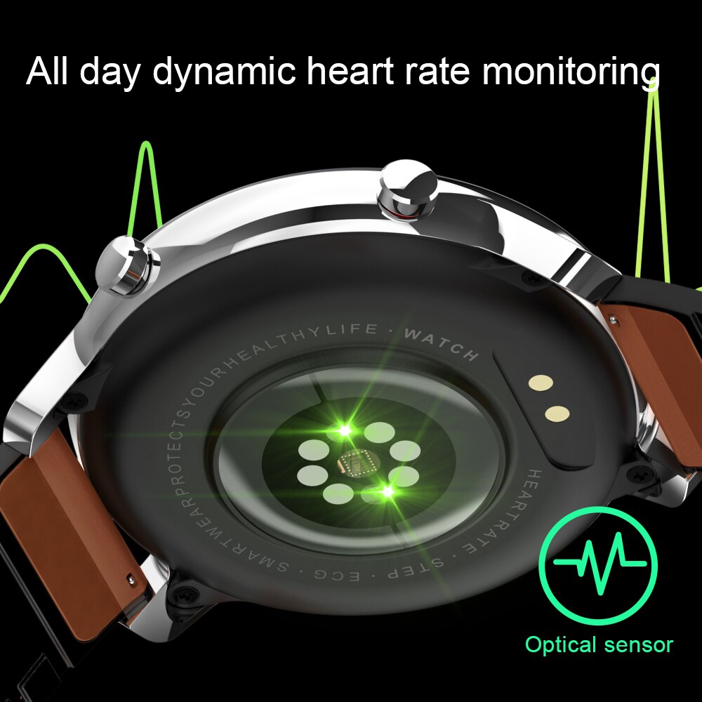L11 ECG montre intelligente hommes IP68 étanche 1.3 pouces HD plein écran tactile moniteur de fréquence cardiaque Sport Smartwatch 60 jours en veille
