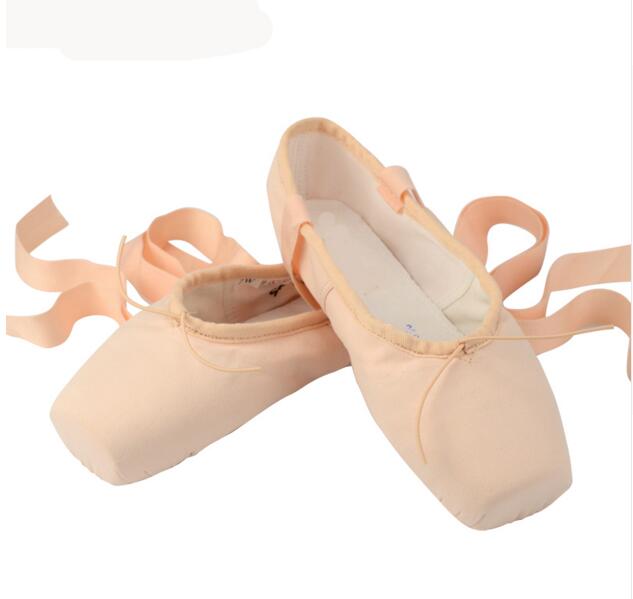Nowy 2017 dziewczyny Satin profesjonalne Toe balet buty do tańca Pointe z wstążkami baletki Pointe: Canvas / 4