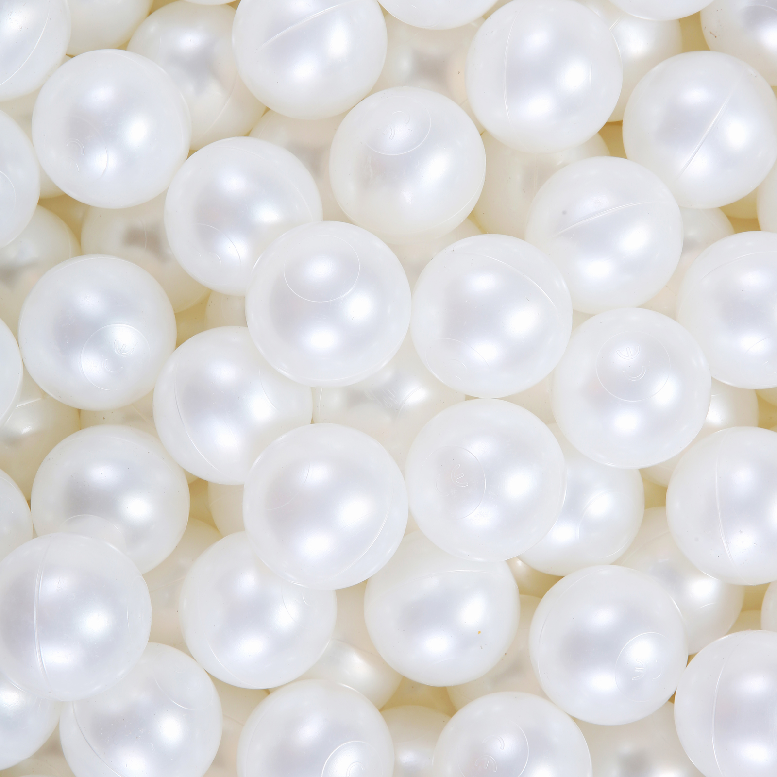 Zagęścić odporne na zgniatanie 5,5 cm 100 szt. Plastikowe kulki do gry w piłkę wielokolorowe perłowo-białe i przezroczyste dla dzieci bawią się z torbą: WHITE