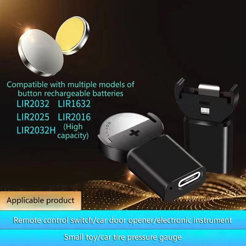 USB Type-C Mini Button Battery Charger Multiple Protection Lithium-ion Button Battery Charger for LIR2032 1632 Battery