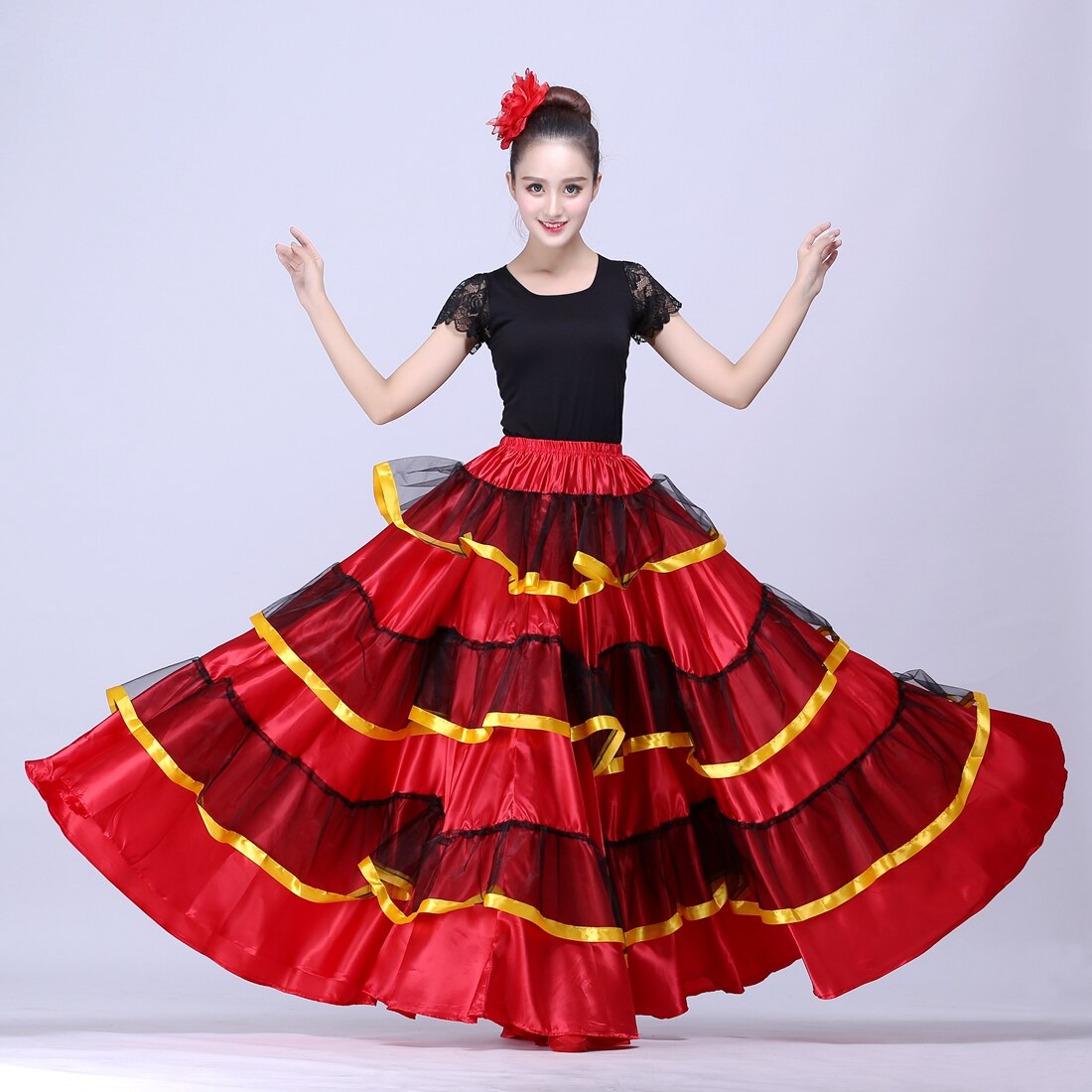 flamenco nederdel mave dans nederdel spanske dans kostumer flamenco kjole ballroom dans kjole – Grandado