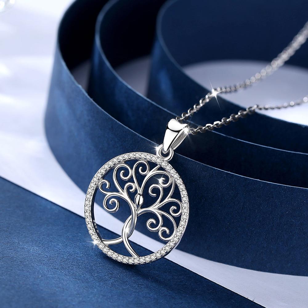 EUDORA Sterling Silver Twisted Rowan Tree Necklace Delicate Solid Silver tree of Pendant with Link Chain or Only Charm CYD450