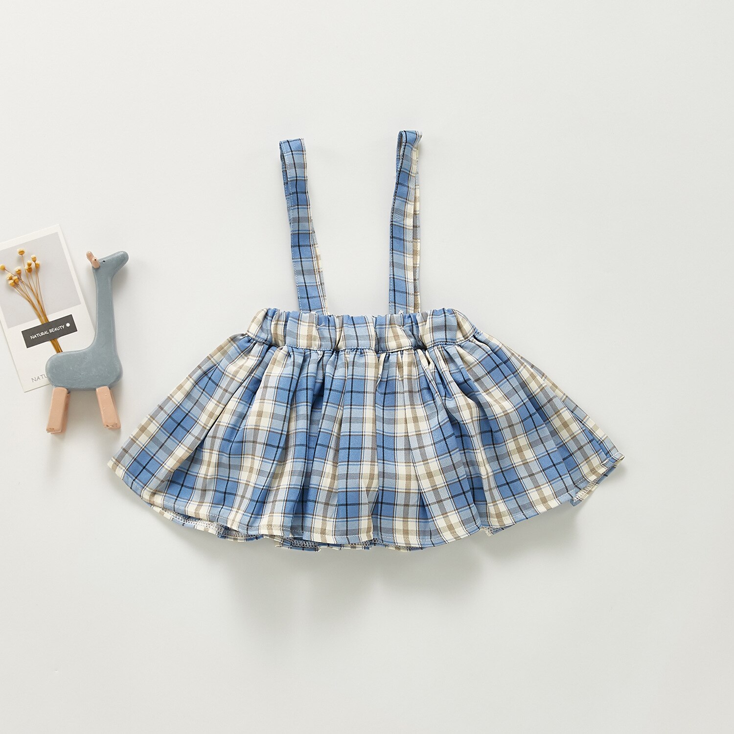 Gonna a fascia per bambina autunno nuove ragazze gonna a pieghe stile college per bambina gonna a quadri per bambini: BLUE / 6m