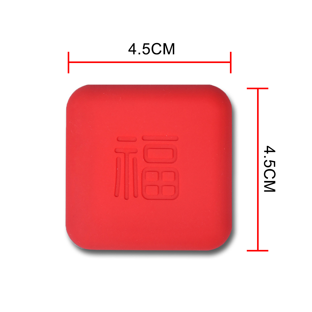 Silicone Door Handle Bumpers Self Adhesive Deurstopper Protection Porte Pad Shock Mute Blessing Square Wall Protector Pad: Red