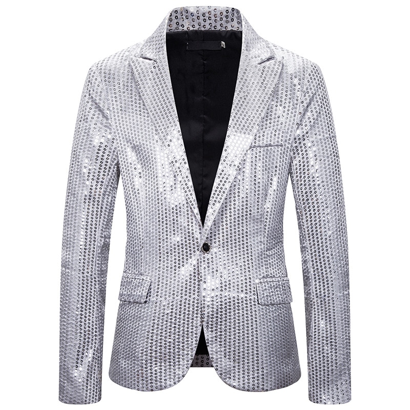 Sølv/rød pailletter blazer herre jakkesæt jakke design herre scene sangere tøj danse stjerne stil kjole masculino homme