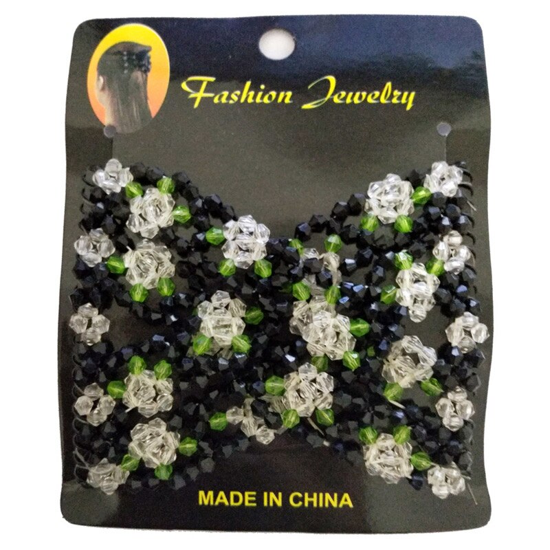 Peigne magique rétro à perles pour femmes, peigne coulissant en métal élastique, accessoires pour cheveux floraux, outil de coiffure, épingle à cheveux pour femmes: 15E