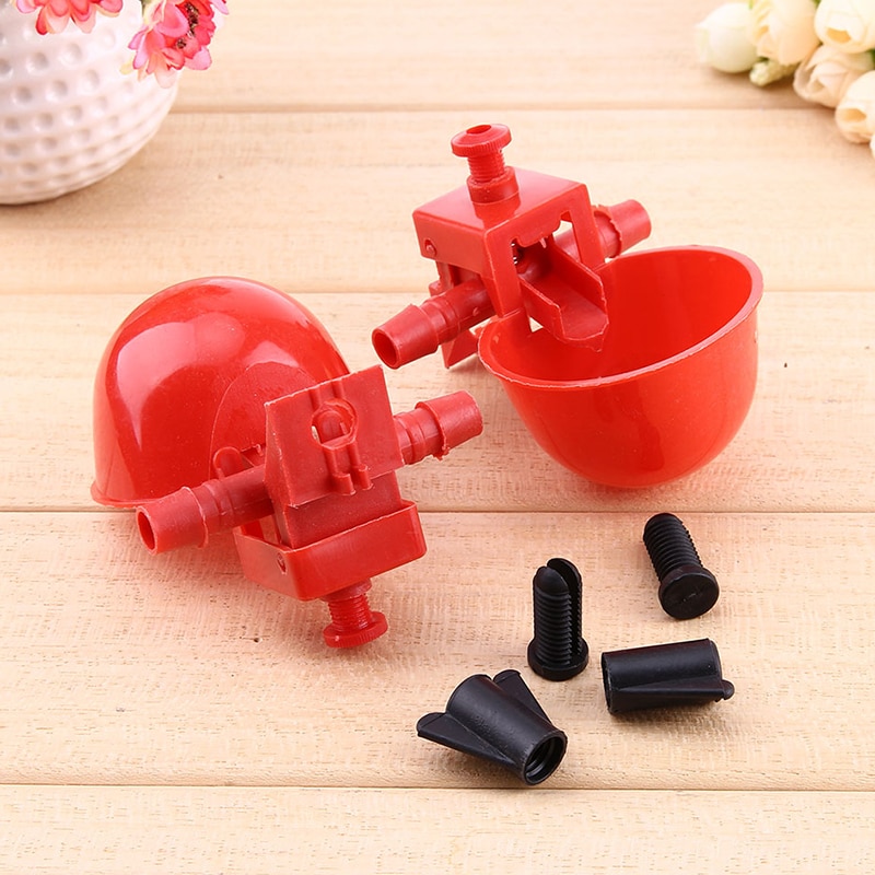 5/10/50pcs Farm Animals Water Drinking Cups Red Quail Waterer Animal Feeders Bird Coop Feed Poultry Chicken Fowl Drinker