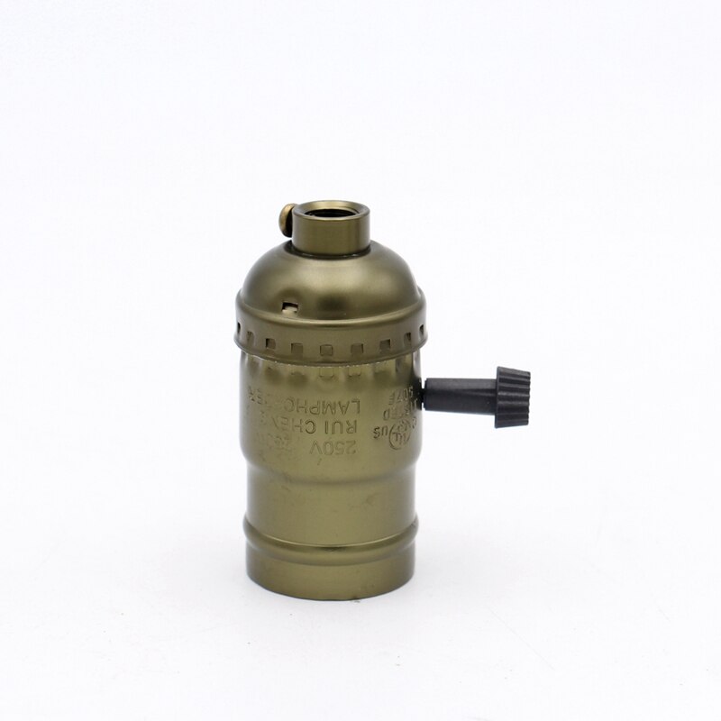 Vintage Lamp Socket E27 E26 Bulb Lamp Holder With Pull Chain Swith And Knob Switch: Silver / B15