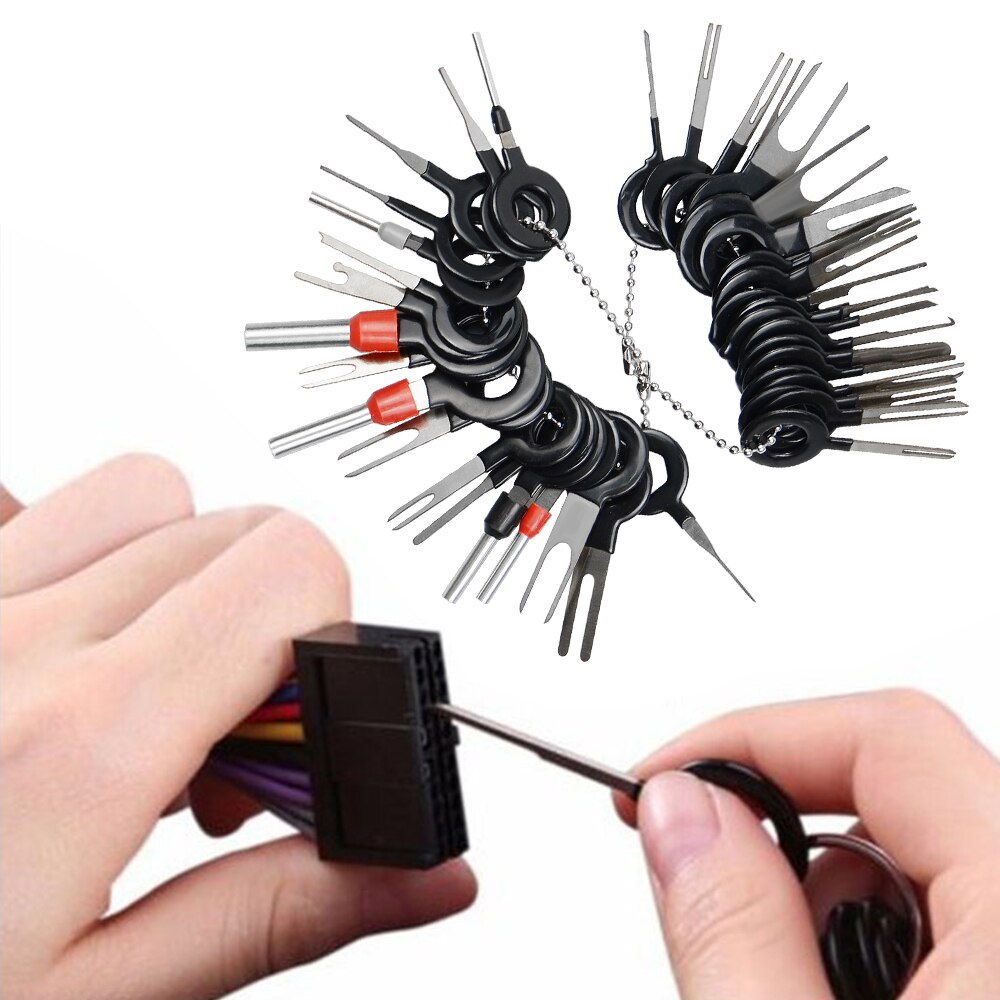 76pcs Car Terminal Removal Kit Wiring Crimp Connector Pin Extractor Puller 58pcs Terminal Repair Tools
