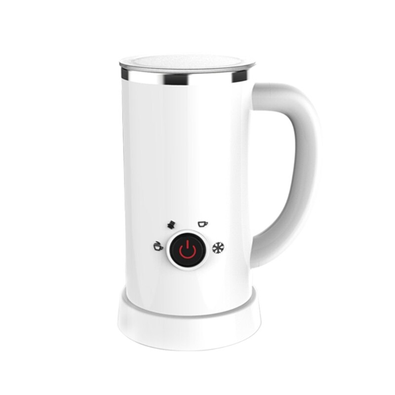 Stainless Steel Milk Frother Electric Heater Automatic 4-in-1 Milk Steamer for Coffee Latte Chocolate Milk Warmer: white