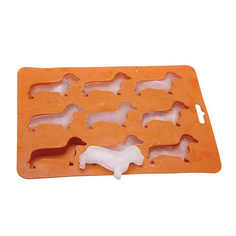 Gravhund hundformede silikone isterningsforme og bakke jiulian silikone hvalpe isbakke diy kageform køkkenredskaber gadgets
