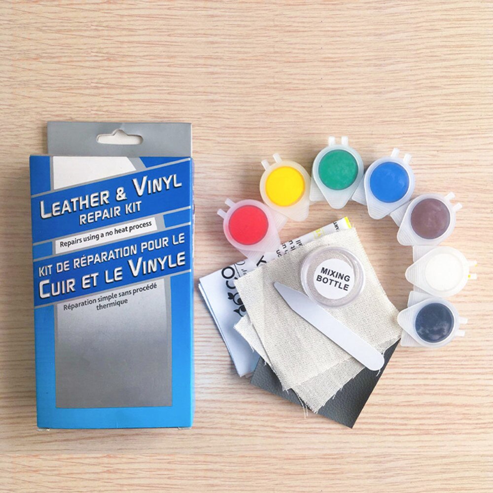 Cuero líquido sin calor y Kit de reparación de vinilo, agujeros de fijación, perforaciones, garrapatas, asientos de coche, sofás, abrigos, agujeros, grietas de arañazos
