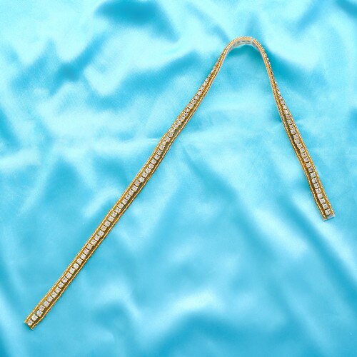 Strass bruidssjerp kristal kralen bruidsriem gouden trouwriem voor bruiloft feestjurk kont 117g: Alleen applicatie