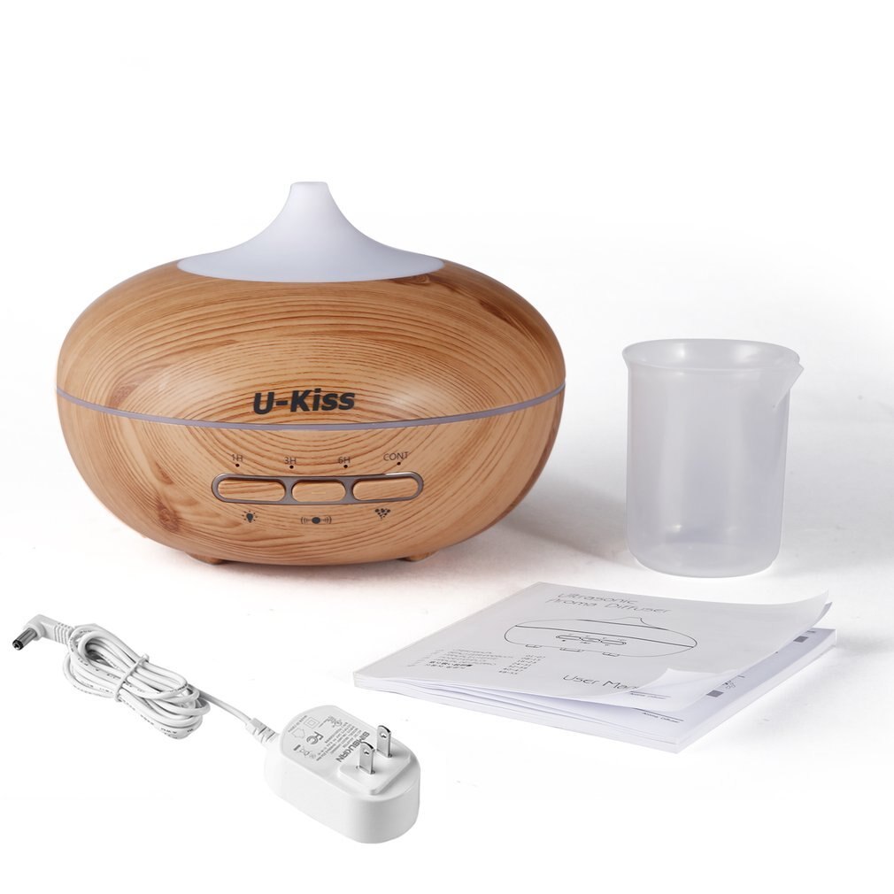 U-Kiss Ultrasonic Aroma Diffuser Human Body Induction Essential Oil Diffuser Aromatherapy Diffuser Wood Grain Humidificador