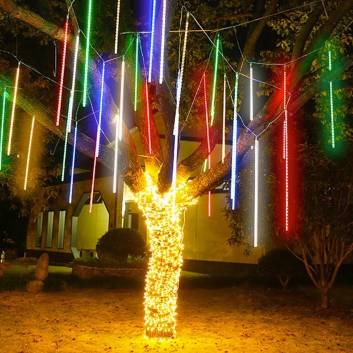 LED Meteor Shower Rain Lights Waterproof Falling Raindrop Fairy String Light for Christmas Party Patio Decor 30CM 50CM: Red / 350W / Eu plug