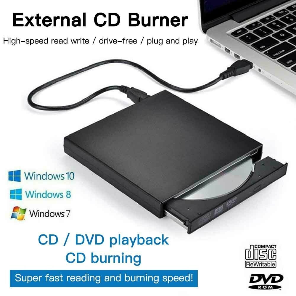 Slanke draagbare optische schrijfeenheid, brander, cd-speler, dvd-brander voor pc, laptop, mac, externe usb-dvd-rw-cd