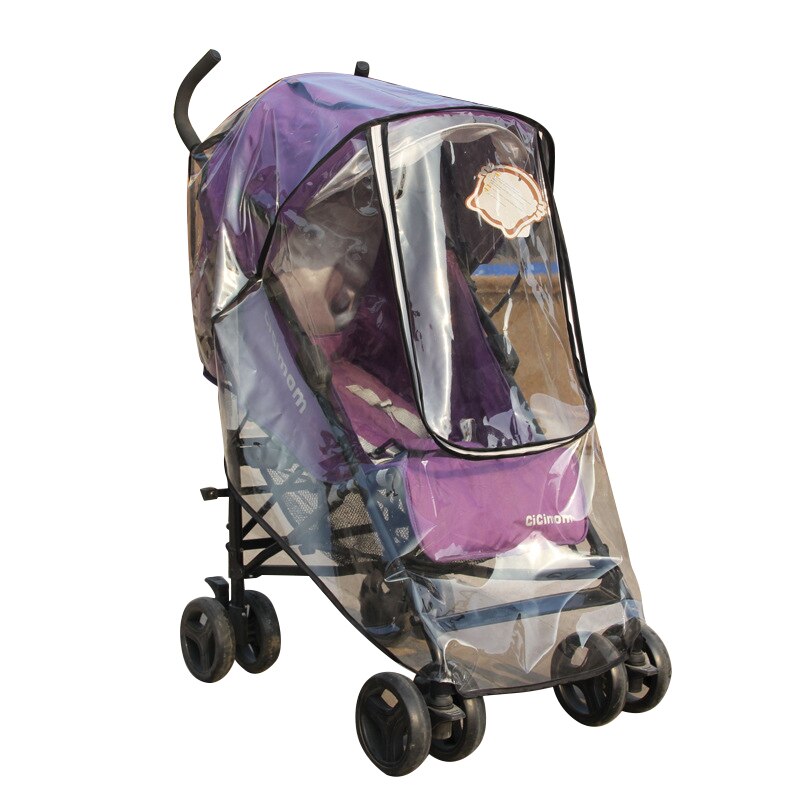 Stroller Accessories Waterproof Rain Cover Transparent Wind Dust Shield Zipper Open For Baby Strollers Pushchairs Raincoat: 12