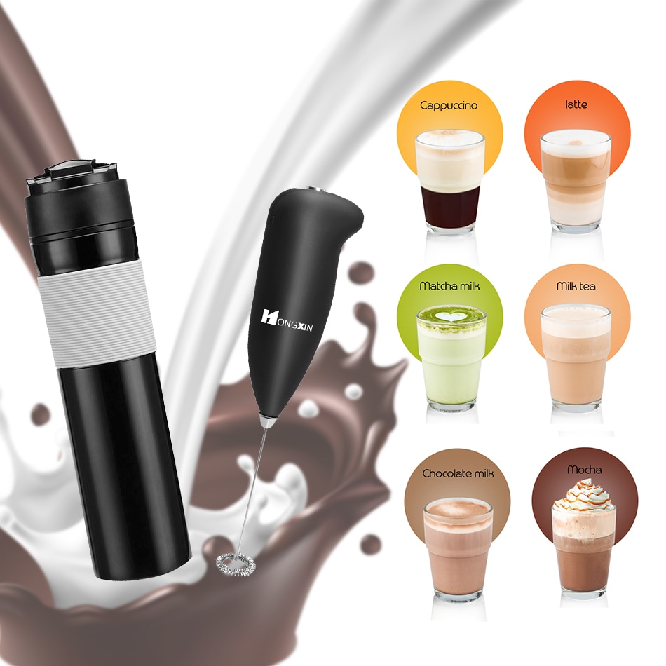 Portable French Press 350ml Coffee Maker Black Plastic Double Wall Mug Filtration Water Isolation Tea Coffee Cup