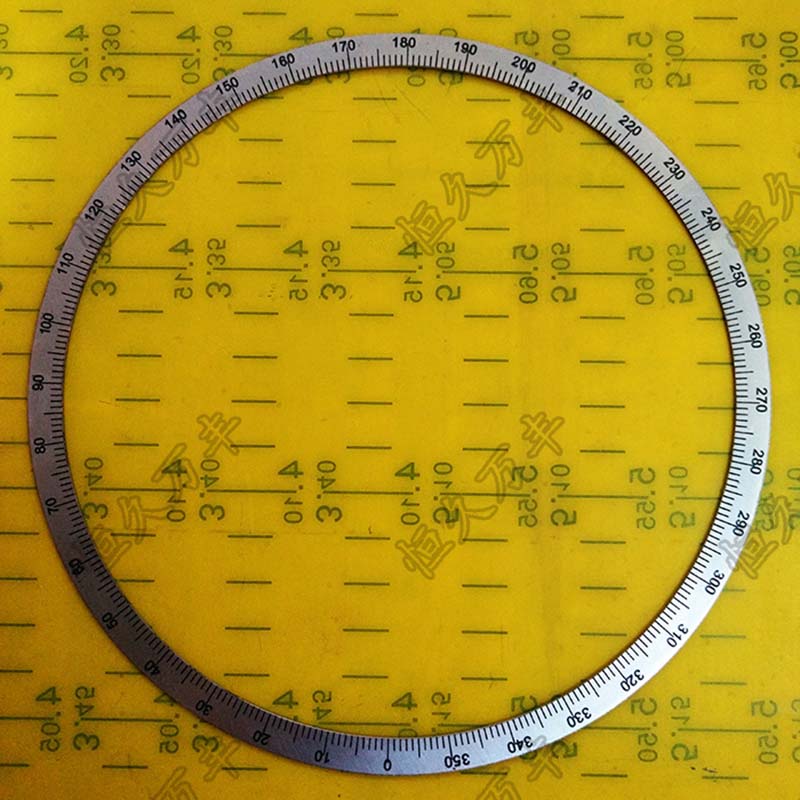 Medidor de ángulo de 166x150x1, Dial de 360 grados, círculo mecánico, placa decorativa de acero inoxidable