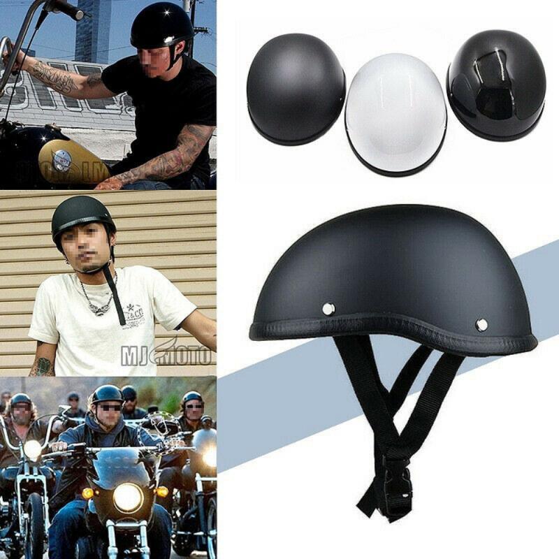 Motorfiets Half Helm Anti-Collision Cap Matte Helder Zwart Vintage Half Gezicht Helm Retro Duitse Stijl Chopper Cruiser