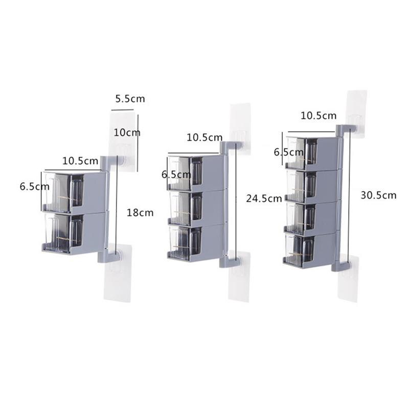 Multi-Tier 360 Graden Draaibare Muurbevestiging Kruidenrek Kruiden Opbergdoos Potten Organizer Kruiderij Containers Keuken Gereedschap