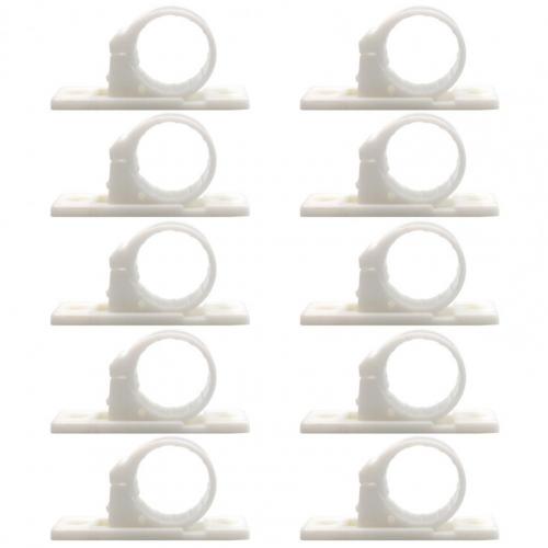 Self-adhesive Convenient Housing Data Line Data Cable Clamps for Home:  White L