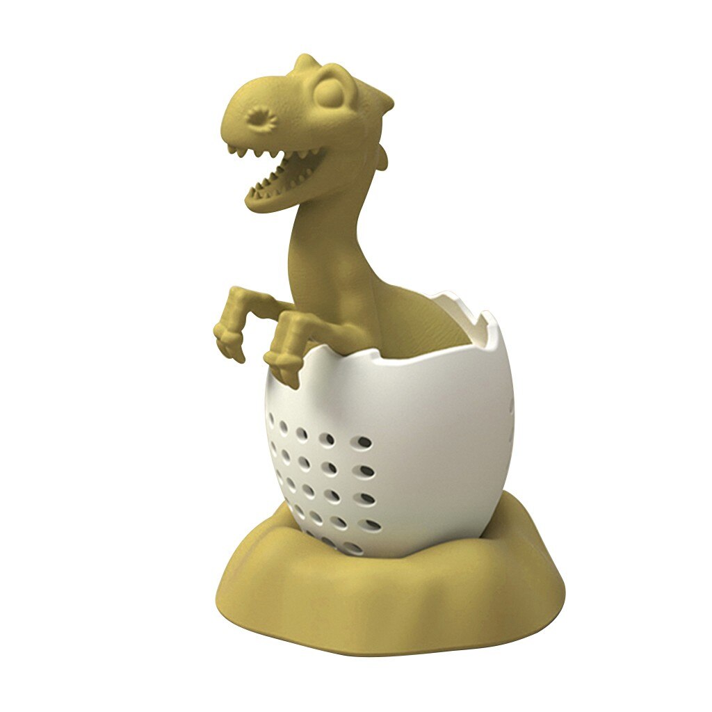 Dinosaur Popular Tea Filter Tea Bag Holder Tea Infuser Loose Leaf Strainer Herbal Silicone Filter Diffuser Tea Accessories: Yellow