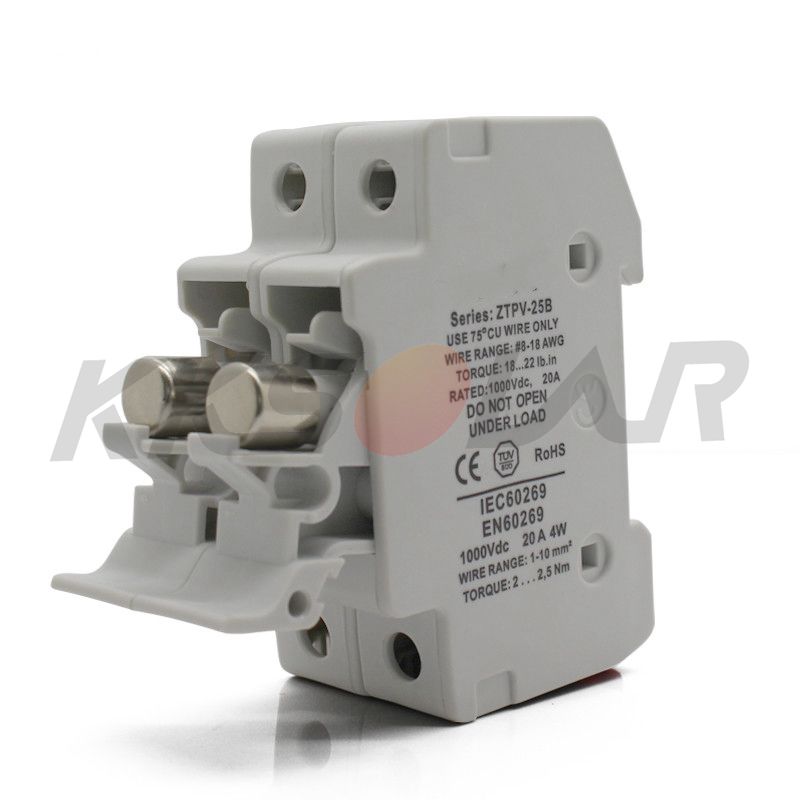 Portafusibles 2P PV, 10x38mm con Fusible DC 1000V 10A 15A 20A para protección de Sistema Solar, 1 Juego: 4A Fuse with Holder
