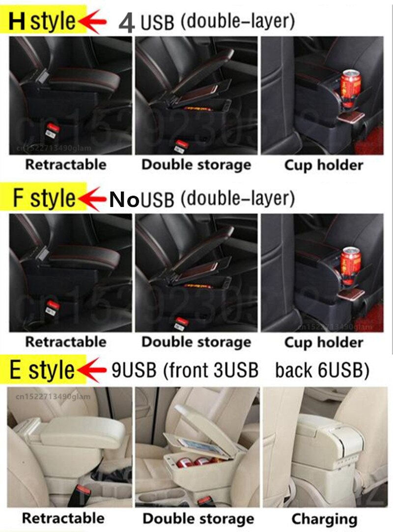 For Seat Ibiza Armrest Box Center console central Store content Storage box with cup holder products Arm Rest